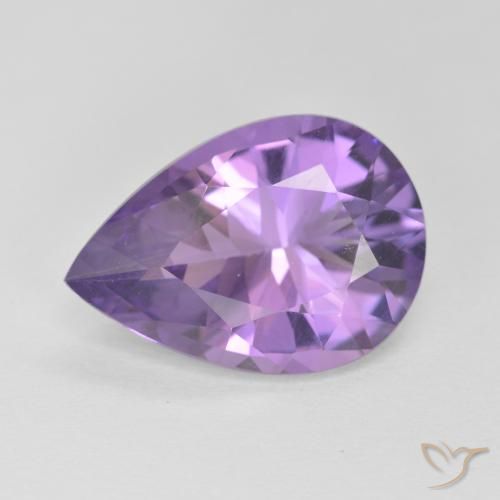 5.39ct 天然 中紫 紫水晶, 梨形, VVS