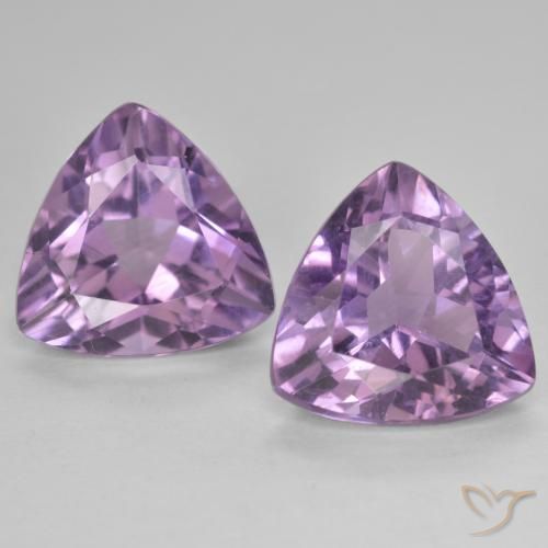 5.76ctw 天然 轻中紫 紫水晶, 胖三角形, VS