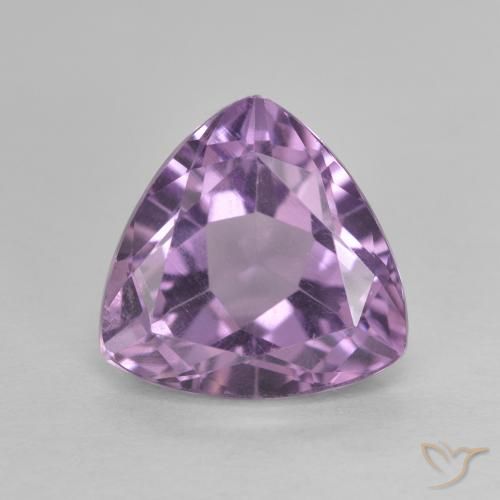 3.18ct 天然 粉紫罗兰色 紫水晶, 胖三角形, VVS