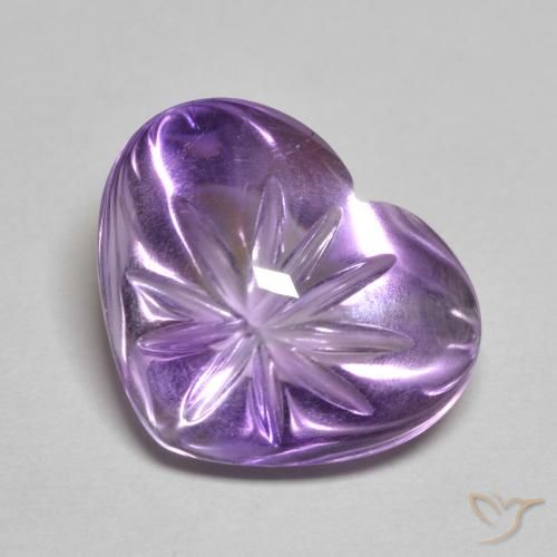 5.94ct 天然 中紫 紫水晶, 心形, 透明
