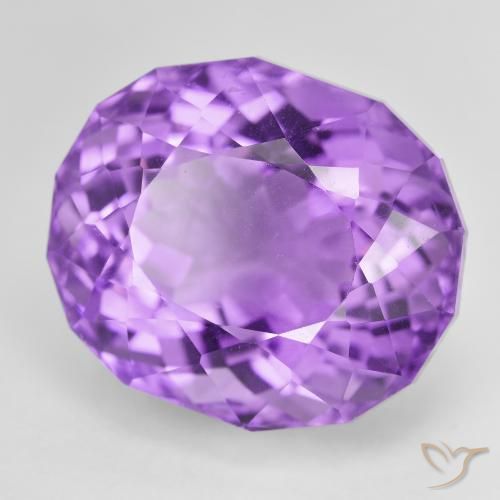 24.84克拉天然紫水晶，椭圆形，VVS-VS