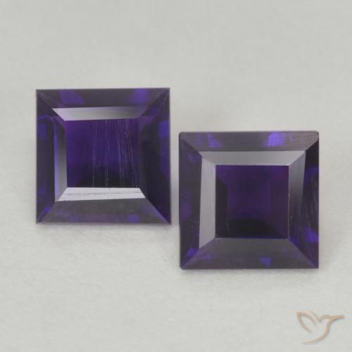 0.86ctw 天然 暗紫罗兰色 紫水晶, 正方形, VS