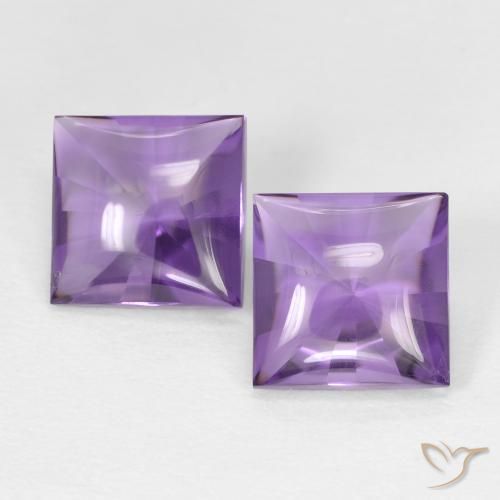 4.38ctw 天然 Medium Light-Violet 紫水晶, 正方形, 透明