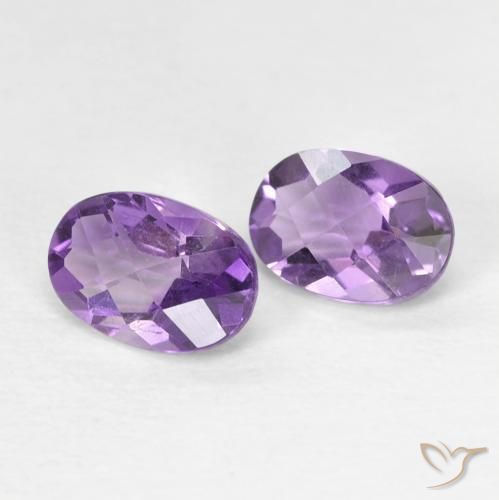 0.88克拉天然紫水晶，椭圆形，VVS-VS