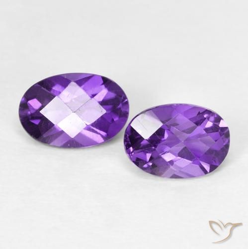 0.96克拉天然紫水晶，椭圆形，VVS-VS