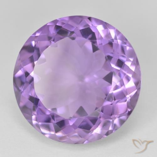 25.64克拉天然紫水晶，圆形的，VVS-VS