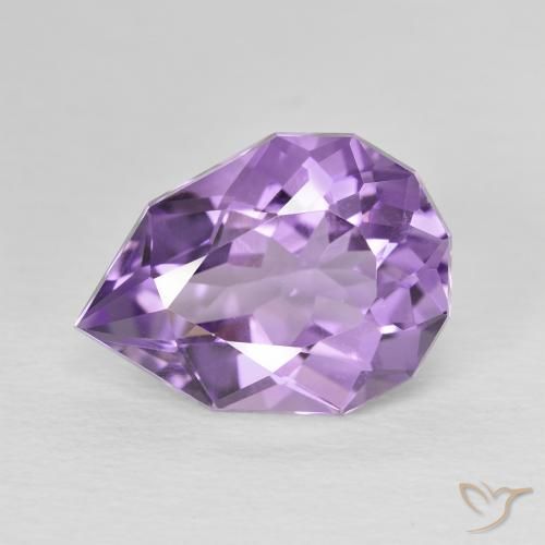 4.68ct 天然 中紫粉色 紫水晶, 梨形, 半透明