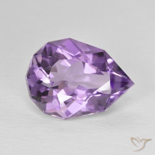 4.68克拉天然紫水晶，梨形，半透明