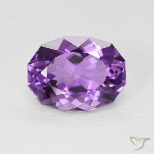 3.50ct 天然 中紫粉色 紫水晶, 椭圆形, VS