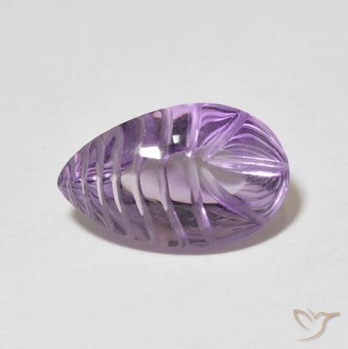 6.87克拉天然紫水晶，梨形，透明
