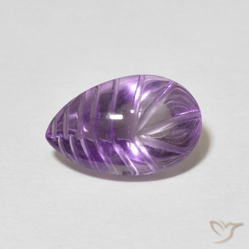4.40克拉天然紫水晶，梨形，透明