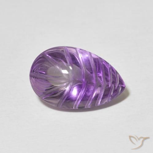 4.40克拉天然紫水晶，梨形，透明