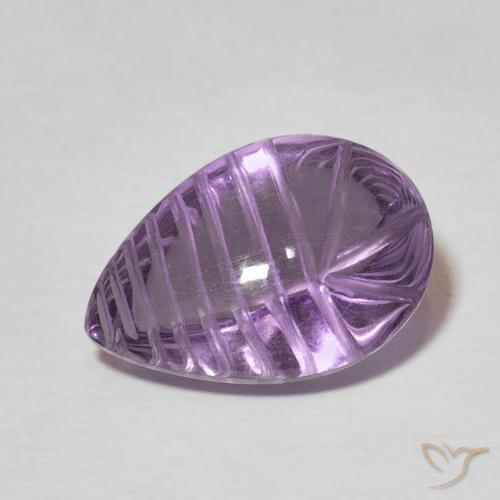 5.48ct 天然 中紫 紫水晶, 梨形, 透明