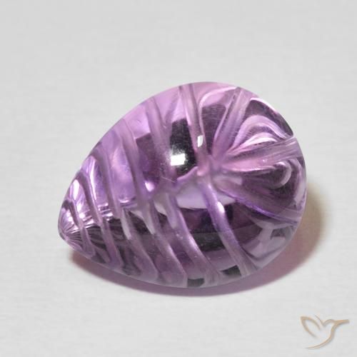 7.68克拉天然紫水晶，梨形，透明