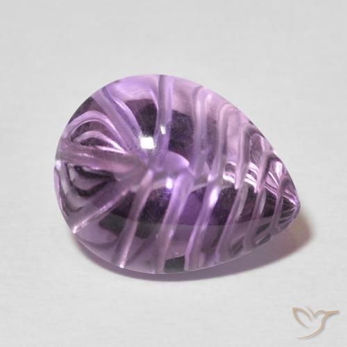 7.68克拉天然紫水晶，梨形，透明