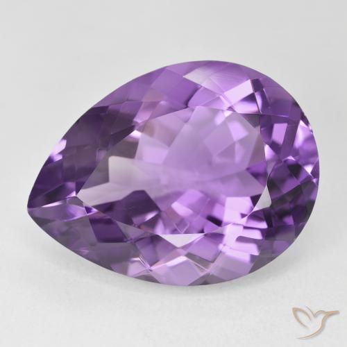18.52ct 天然 中紫 紫水晶, 梨形, VVS