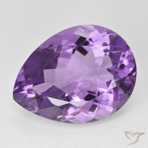 17.84ct 天然 强烈的紫罗兰色 紫水晶, 梨形, VVS