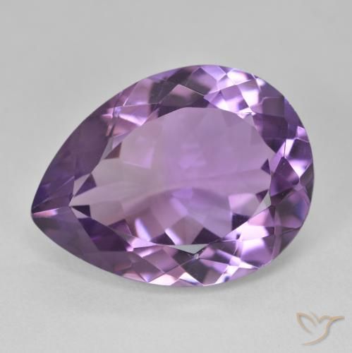 16.99ct 天然 Medium Light Purplish-Violet 紫水晶, 梨形, VVS-VS
