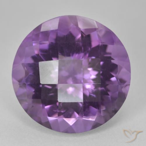 19.76ct 天然 中紫 紫水晶, 圆形的, VVS-VS