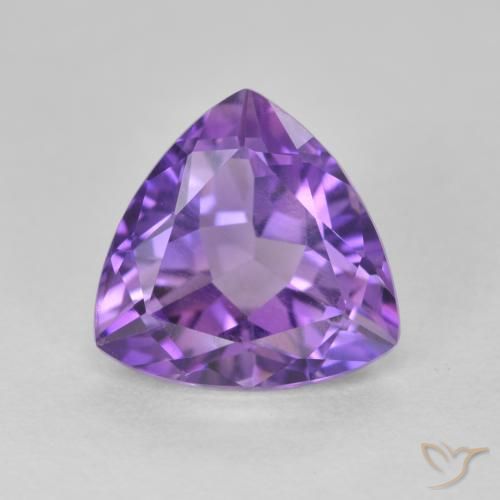 3.09ct 天然 深紫色调 紫水晶, 胖三角形, VS