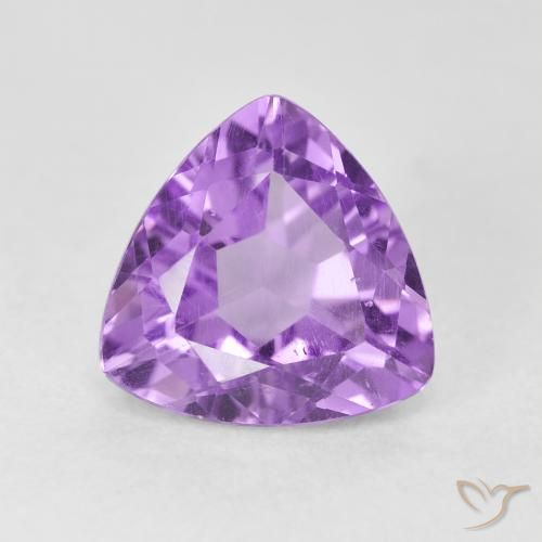 3.19ct 天然 粉紫罗兰色 紫水晶, 胖三角形, VS