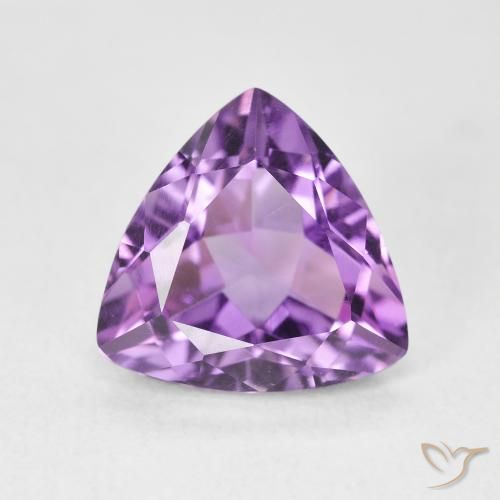 2.96ct 天然 粉紫罗兰色 紫水晶, 胖三角形, VVS