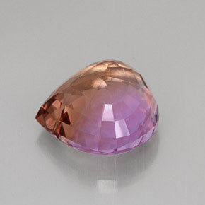 21.75克拉天然双色紫黄晶，梨形，19.9×19.3毫米，VVS