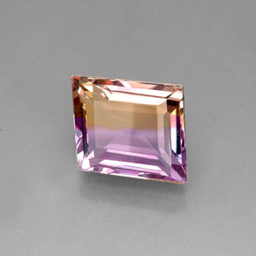 17.14克拉天然双色紫黄晶，异形，15.9×13.7毫米，IF