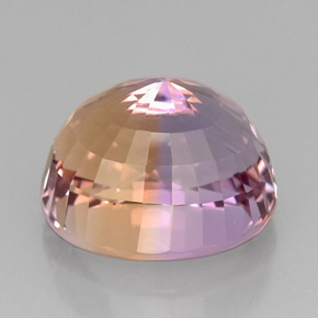 22.52克拉天然双色紫黄晶，椭圆形切割，18.1×15.2毫米，IF