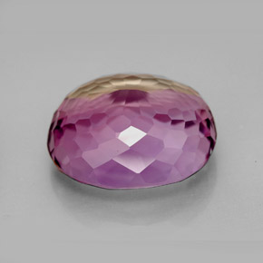 16.04克拉天然双色紫黄晶，椭圆形切割，17.4×15.1毫米，IF