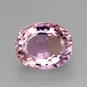 18.22克拉天然双色紫黄晶，椭圆形切割，17.8×14.5毫米，IF