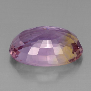 19.14克拉天然双色紫黄晶，椭圆形切割，21.9×14.2毫米，VVS