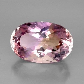 16.55克拉天然双色紫黄晶，椭圆形切割，20.8×13.6毫米，VVS