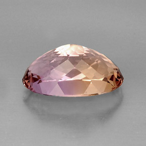 16.55克拉天然双色紫黄晶，椭圆形切割，20.8×13.6毫米，VVS