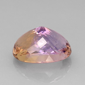 16.60克拉天然双色紫黄晶，椭圆形切割，18.8×13.8毫米，IF