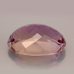12.47克拉天然双色紫黄晶，椭圆形切割，18.3×12.8毫米，VVS-VS