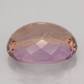 14.32克拉天然双色紫黄晶，椭圆形切割，18.2×14.5毫米，VVS