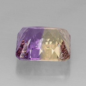 12.12克拉天然双色紫黄晶，祖母绿式切割，14.8×13.2毫米，VVS