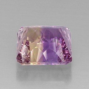 10.91克拉天然双色紫黄晶，祖母绿式切割，13.5×13毫米，VVS-VS