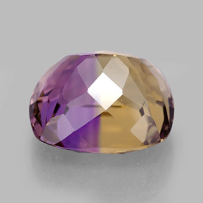 10.08克拉天然双色紫黄晶，垫形剪裁，13.9×12.6毫米，VVS-VS