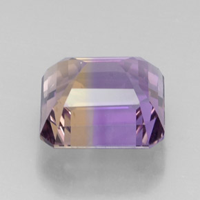 12.11克拉天然双色紫黄晶，祖母绿式切割，13.5×13毫米，VVS