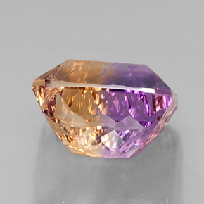 13.58克拉天然双色紫黄晶，祖母绿式切割，14.5×13.3毫米，VVS