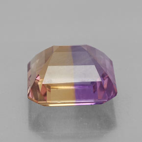 6.91克拉天然双色紫黄晶，祖母绿式切割，11.9×10.9毫米，VVS