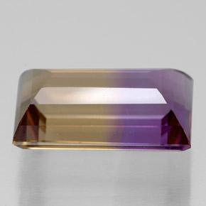 5.51克拉天然双色紫黄晶，长方形切工，13.5×8.5毫米，VVS