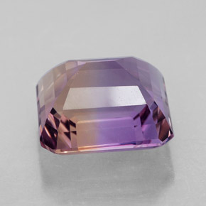 9.87克拉天然双色紫黄晶，祖母绿式切割，12.9×12.1毫米，VVS