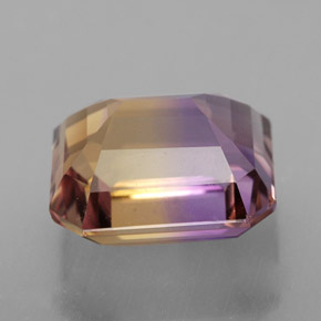 8.16克拉天然双色紫黄晶，祖母绿式切割，12.7×11.2毫米，VVS