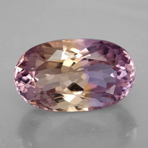 13.60克拉天然双色紫黄晶，椭圆形切割，19.2×11.6毫米，VVS