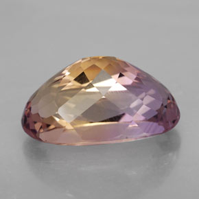 13.60克拉天然双色紫黄晶，椭圆形切割，19.2×11.6毫米，VVS