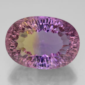 13.50克拉天然双色紫黄晶，椭圆形切割，18.1×12.8毫米，VVS