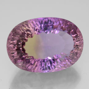 13.50克拉天然双色紫黄晶，椭圆形切割，18.1×12.8毫米，VVS
